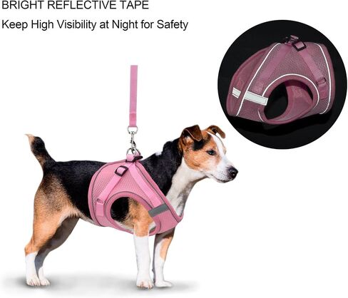 Step in Dog Harness, Pet Chest and Back and Traction Rope Set, Vest Harness for Puppy Cats,Reflective Tape, Large,Medium, Small, and Extra Small Sizes in Saudi Arabia