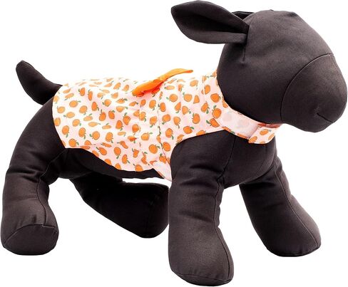 فستان The Worthy Dog Peachy Keen: فستان بوليستر برتقالي جميل سهل الارتداء للقطط والكلاب - المقاسات: كبير، متوسط، صغير، كبير جدًا in Kuwait
