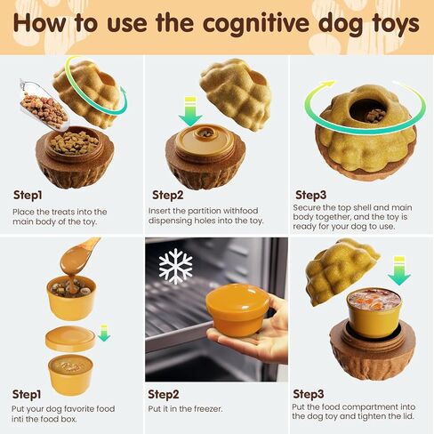 لعبة تفاعلية للكلاب المجمدة للمضغ العدواني، موزع حلوى قابل للتجميد للتحفيز الذهني، ألعاب مضغ 3 في 1 للكلاب تبقي الكلاب مشغولة وتقلل من القلق، سهلة التنظيف in Kuwait