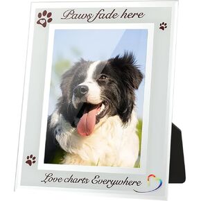 Dog Picture Frame Memorial Gifts, 5x7 Photo Frame for Pet Passing Away Gift, Glass Panel, Loss of Cat, Sympathy, Remembrance, Memory, Paw Print Gift Packaging, Keepsake Card in Saudi Arabia