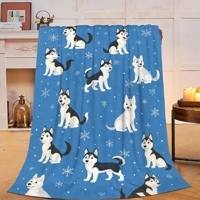 Cute Husky Blanket Huskies Dog Pet Pattern Throw Blanket Soft Cozy Fleece Fuzzy Plush Warm Stuff Puppy Bedding Animal Blankets Gifts for Husky Lover Boys Girls Kids Adult Men Women 40"X50" in Saudi Arabia