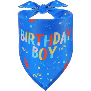 Birthday Dog Bandana, 31 * 12.5 Inch Birthday Boy Dog Bandana Printed Triangle Scarf, for Puppy Large Medium Dogs Party Supplies in Kuwait