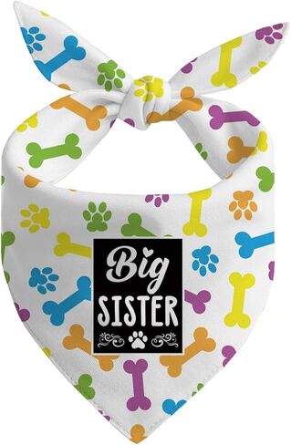 Dog Bandana, Big Sister Dog Bandana, Classic Check Print Dog's Scarf, Dog's Scarf Accessories, Pets Plaid Muffle Gender Reveal Accessories, Pet Muffle C18 in Saudi Arabia