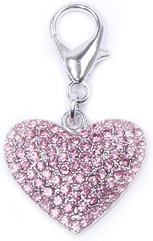 Pink Couture Designer Fancy Bling Rhinestone Heart Pet Cat Dog Necklace Collar Charm Pendant in Saudi Arabia