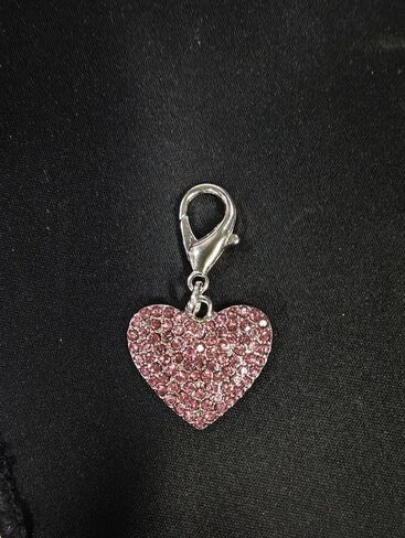 Pink Couture Designer Fancy Bling Rhinestone Heart Pet Cat Dog Necklace Collar Charm Pendant in Saudi Arabia