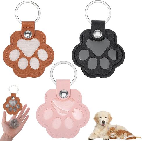 Pet Hair Keychain - 3Pcs Dog Fur Keepsake with Zinc Alloy Paw Design for Pet Lovers to Store Cherished Memories in Saudi Arabia