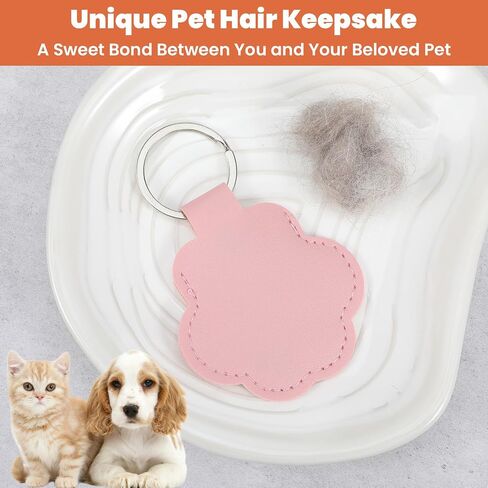 Pet Hair Keychain - 3Pcs Dog Fur Keepsake with Zinc Alloy Paw Design for Pet Lovers to Store Cherished Memories in Saudi Arabia