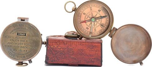 Brass Compass Gift to My Son/to Our Son/Nautical Gift for Son from Dad/Gift to Son from Mom A Perfect and Unique Gift with Leather Case in Saudi Arabia