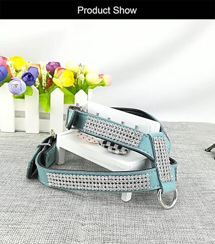 سرج فاشون للكلاب مع الماس والرصاص، سرج للكلاب الصغيرة اللطيفة مع مقود للكلاب - وردي - S in Kuwait