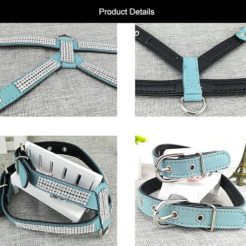 سرج فاشون للكلاب مع الماس والرصاص، سرج للكلاب الصغيرة اللطيفة مع مقود للكلاب - وردي - S in Kuwait