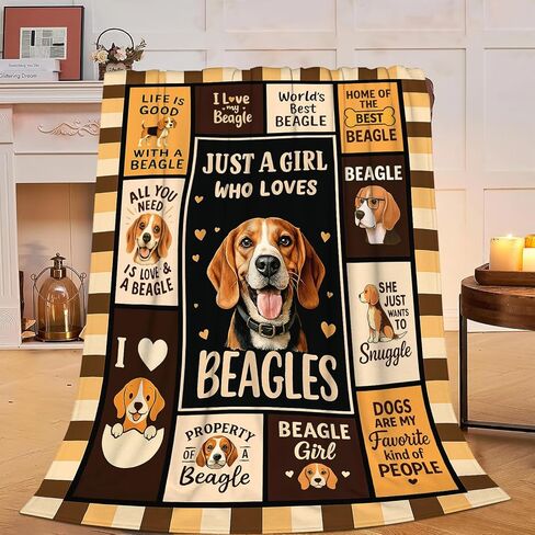 Beagle Blanket Super Soft Warm Fluffy Fleece Flannel Dog Animal Throw Blanket Cozy Fuzzy Plush Stuff Bedding Blankets Gifts for Women Kids Boys Girls Adults 50"X40" in Saudi Arabia
