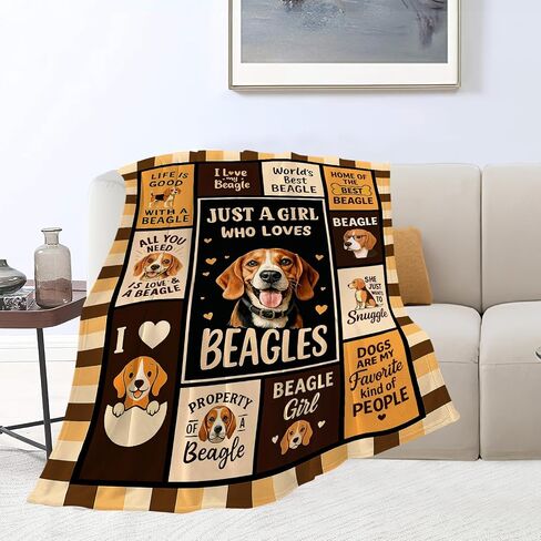 Beagle Blanket Super Soft Warm Fluffy Fleece Flannel Dog Animal Throw Blanket Cozy Fuzzy Plush Stuff Bedding Blankets Gifts for Women Kids Boys Girls Adults 50"X40" in Saudi Arabia
