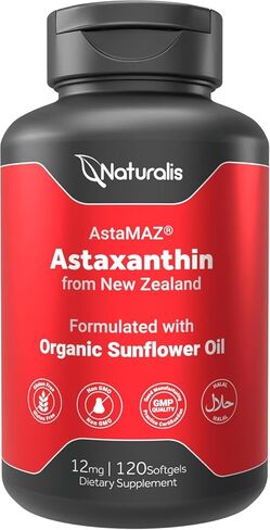 Naturalis New Zealand Astaxanthin | from Sustaibaly Grown Microalgae | Non-GMO, Soy & Gluten Free | 300 Mini-Softgels in Saudi Arabia