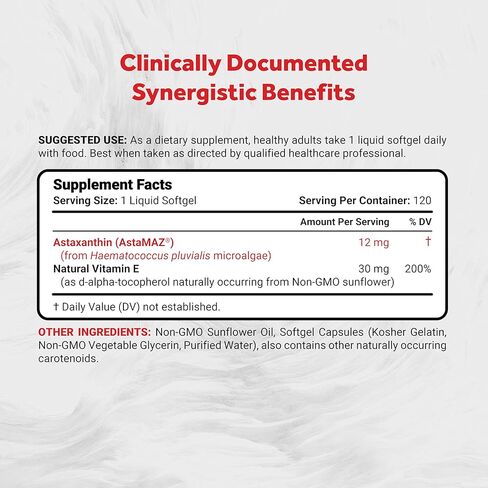 Naturalis New Zealand Astaxanthin | from Sustaibaly Grown Microalgae | Non-GMO, Soy & Gluten Free | 300 Mini-Softgels in Saudi Arabia