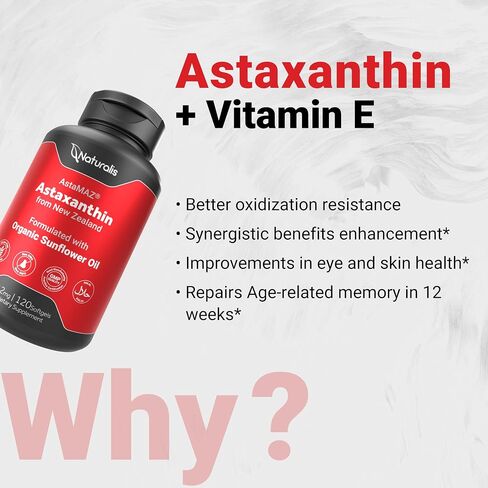 Naturalis New Zealand Astaxanthin | from Sustaibaly Grown Microalgae | Non-GMO, Soy & Gluten Free | 300 Mini-Softgels in Saudi Arabia