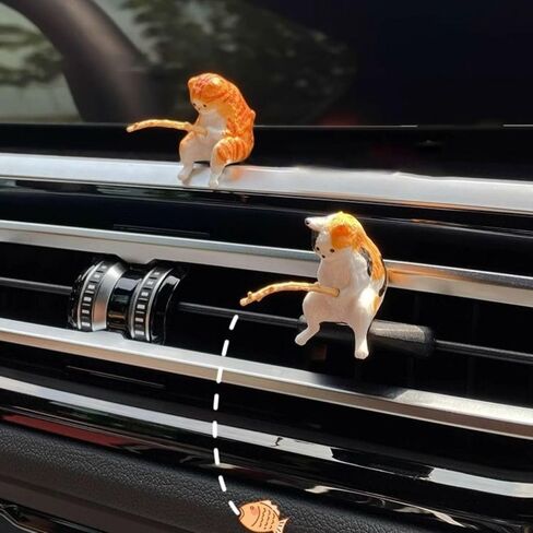 القطط الصيد الراتنج لطيف خزان الأسماك زخرفة الديكور الصيد القط الحلي الزخرفية (C) in Saudi Arabia