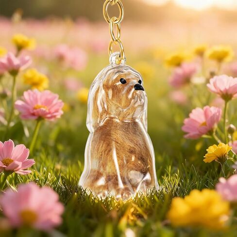 ELANE Dog Hair Keepsake，2 Pack Pet Hair Memorial Keepsake Pet Hair Keychain Keepsake (Clear-Poodle) in Saudi Arabia