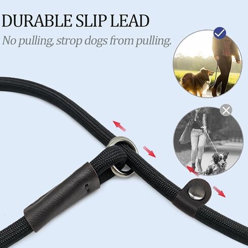 Lead Control Leash for Dogs No Pull, Classic Dog Lead 4.2 Ft Pet Slip Leash, 0.39" Rope Leashest with Safety Stopper for Small Medium Animals Red in Saudi Arabia