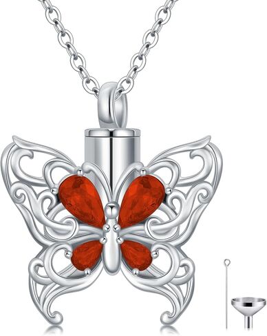 Cremation Necklace for Ashes 925 Sterling Silver Pet Paw/Butterfly Memorial Cremation Keepsake Pendant Jewelry Women Keepsake Bereavement Gift in Saudi Arabia
