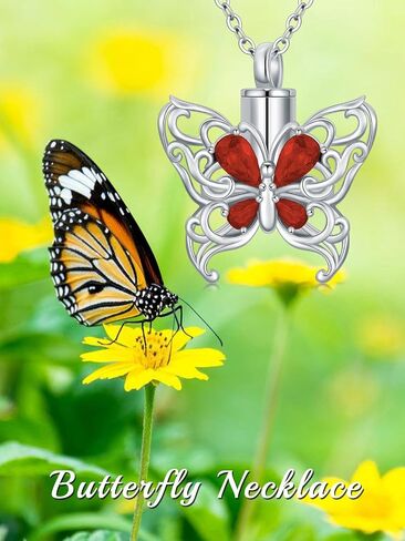 Cremation Necklace for Ashes 925 Sterling Silver Pet Paw/Butterfly Memorial Cremation Keepsake Pendant Jewelry Women Keepsake Bereavement Gift in Saudi Arabia