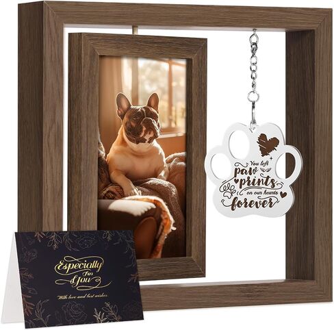 pet memorial picture frame gifts for loss of dog cat, sympathy remembrance bereavement condolence gift for dog cat pet passing away, personalized wooden picture frames 4x6 in Saudi Arabia