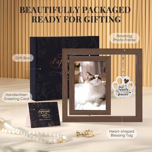 pet memorial picture frame gifts for loss of dog cat, sympathy remembrance bereavement condolence gift for dog cat pet passing away, personalized wooden picture frames 4x6 in Saudi Arabia