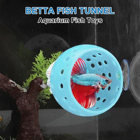 Betta Hideout Tunnel, Interactive Aquarium Decor, Aquarium Tunnel for Betta, Exciting Hiding Spot, Blue in Saudi Arabia