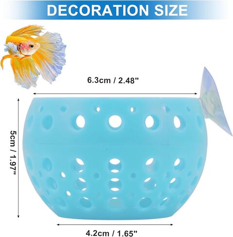Betta Hideout Tunnel, Interactive Aquarium Decor, Aquarium Tunnel for Betta, Exciting Hiding Spot, Blue in Saudi Arabia