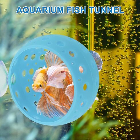 Betta Hideout Tunnel, Interactive Aquarium Decor, Aquarium Tunnel for Betta, Exciting Hiding Spot, Blue in Saudi Arabia