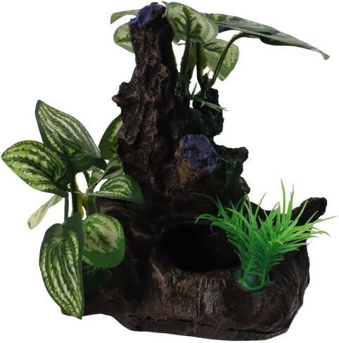Fish Tank Cave Decorations Aquarium Resin Hollow Hideout House Ornaments Climbing and Hide Betta Leaf Pad for Small Fish Hideaway in Saudi Arabia