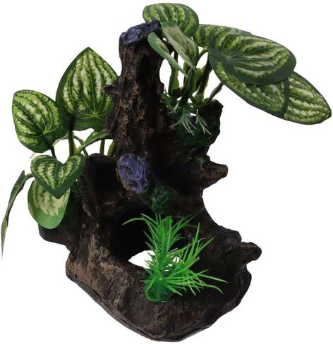 Fish Tank Cave Decorations Aquarium Resin Hollow Hideout House Ornaments Climbing and Hide Betta Leaf Pad for Small Fish Hideaway in Saudi Arabia