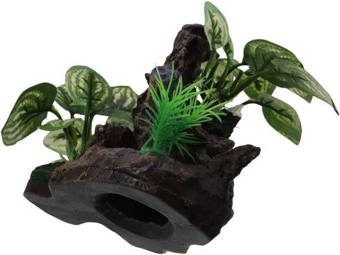 Fish Tank Cave Decorations Aquarium Resin Hollow Hideout House Ornaments Climbing and Hide Betta Leaf Pad for Small Fish Hideaway in Saudi Arabia