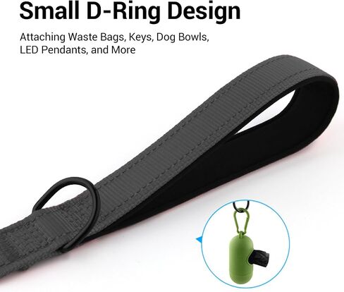 Reflective Nylon Dog Leash for All Breeds - Heavy-Duty Adjustable Lead with Padded Handle, Night Safety for Small/Large Dogs (4ft, Black) in Kuwait