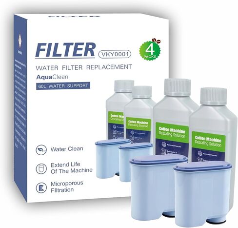 فلاتر مياه متوافقة مع AquaClean (عبوة من قطعتين) وسائل إزالة الترسبات (250 مل × 2) - بديل لماكينات القهوة فيليبس (4) in Saudi Arabia