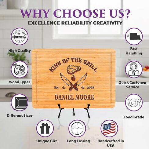 لوحة التقطيع المخصصة - لوحات مخصصة للخيزران المحفورة - أفضل حاضر لحفل الزفاف ، الذكرى السنوية ، المنزل ، دش الزفاف ، المشاركة ، فكرة الهدية للعروس الأزواج ، العائلة ، الوالدين in Kuwait