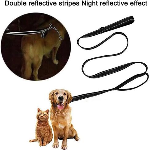 Dog Training Leash, Double Handle Dog Leash 6ft Long,Padded 2 Handle Reflective Training Leash for Small Medium Large Dogs in Saudi Arabia