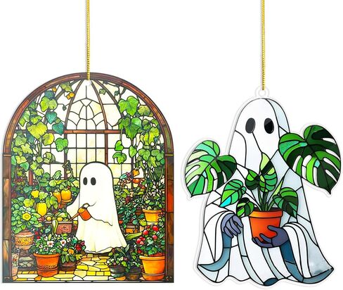 هالوين شبح قراءة كتاب Suncatcher ، ديكور الكتب ، هدايا عشاق الكتب ، الهدايا الكتب ، هدايا عاشق الكتب للنساء ، الهدايا للقراء النساء ، الحلي الكتب لشجرة عيد الميلاد in Kuwait
