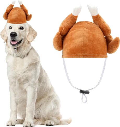 Rypet Thanksgiving Turkey Drumstick Hat for Dog, Pet Halloween Thanksgiving Costumes Dog Drumstick Hat, Turkey Headgear Party Cosplay Accessories for Medium and Large Dogs in Saudi Arabia