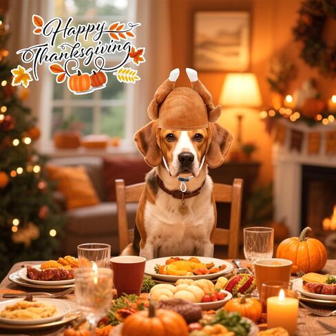 Rypet Thanksgiving Turkey Drumstick Hat for Dog, Pet Halloween Thanksgiving Costumes Dog Drumstick Hat, Turkey Headgear Party Cosplay Accessories for Medium and Large Dogs in Saudi Arabia
