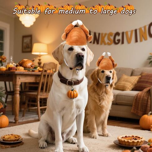 Rypet Thanksgiving Turkey Drumstick Hat for Dog, Pet Halloween Thanksgiving Costumes Dog Drumstick Hat, Turkey Headgear Party Cosplay Accessories for Medium and Large Dogs in Saudi Arabia