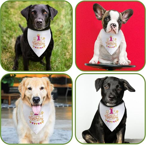 It's My 1st Birthday Dog Bandana Happy 1st Birthday Pet Triangle Scarf for Large Medium Small Dogs One Year Old Gifts Photo Prop Pet Scarf Accessories Christmas Puppy Gifts in Kuwait