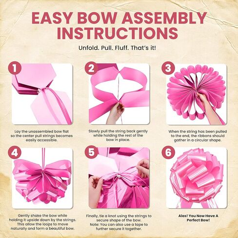 Nicky Bigs Novelties Pink Big Bow for Presents, 14in Pull String for Gifts in Kuwait