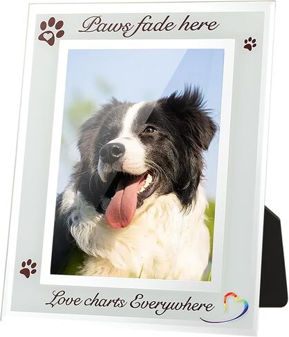 Dog Picture Frame Memorial Gifts, 5x7 Photo Frame for Pet Passing Away Gift, Glass Panel, Loss of Cat, Sympathy, Remembrance, Memory, Paw Print Gift Packaging, Keepsake Card in Saudi Arabia