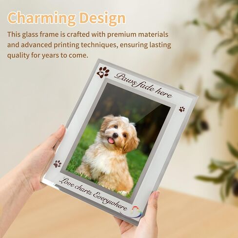 Dog Picture Frame Memorial Gifts, 5x7 Photo Frame for Pet Passing Away Gift, Glass Panel, Loss of Cat, Sympathy, Remembrance, Memory, Paw Print Gift Packaging, Keepsake Card in Saudi Arabia