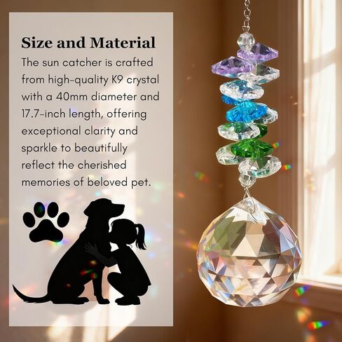 Pet Loss Sympathy Gift, Memorial Gifts for Dogs Passing Away Pet Remembrance Gift Dog Cat, Exquisite Paw Print Suncatcher 【Sturdy & No Scratches】 in Saudi Arabia