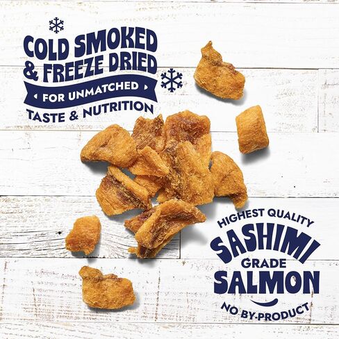 Finfare Freeze Dried Salmon Skin Treats for Dogs, Protein & Omega-3s, Grain Free Salmon Dog Training Treats, Crafted in USA, Bites - 2oz in Saudi Arabia
