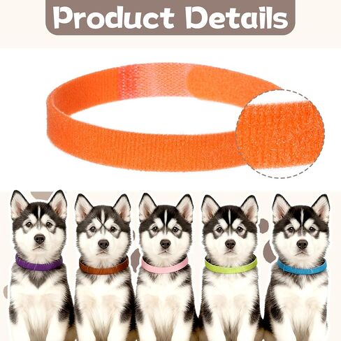 45 Pcs Puppy Whelping Collars, Newborn Pet Collar, 3 Sizes Adjustable Puppys Collars, Double-Sided Soft Adjustable ID Bands Puppy ID Collar for Newborn Pet Dog Cat 15 Colors (S/M/L in Saudi Arabia