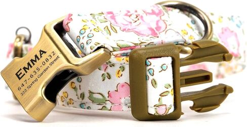 Personalized Dog Collar with Name and Phone Number Engraved,Adjustable Custom Puppy Collar,Organic Cotton Pet Collar for Small Medium Large Boy Girl Dogs in Saudi Arabia