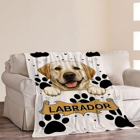 Labrador Blanket Cute Labrador Gifts for Women Girls Throw Blanket for Dog Lovers Fleece Fuzzy Soft Flannel Dog Animal Plush Warm Bedding Stuffed for Kids Adults 40 x 50 Inch in Saudi Arabia