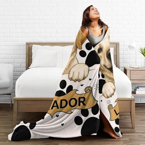 Labrador Blanket Cute Labrador Gifts for Women Girls Throw Blanket for Dog Lovers Fleece Fuzzy Soft Flannel Dog Animal Plush Warm Bedding Stuffed for Kids Adults 40 x 50 Inch in Saudi Arabia